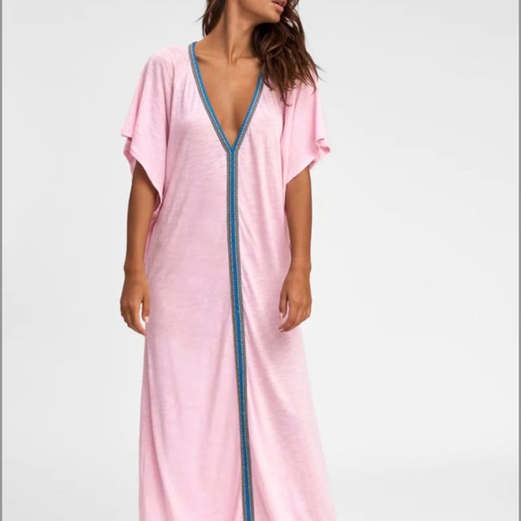 Pitusa Mini Pima Abaya Tunic Cover Up - Light Pink